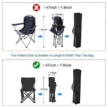 PATIKIL 47 Inch Camp Chair Replacement Bag, Nylon Foldable Carrying Bag Large Zippered Bag with Shoulder Strap for Camping Travel, Black - size: 47 Inch