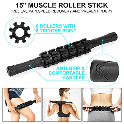 Foam Roller Set - High Density Back Roller, Muscle Roller Stick - color: 12-inch