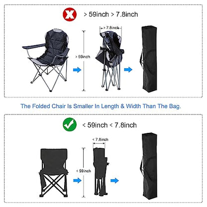PATIKIL 59 Inch Camp Chair Replacement Bag, Nylon Foldable Carrying Bag Large Zippered Bag with Shoulder Strap for Camping Travel, Black - size: 59 Inch