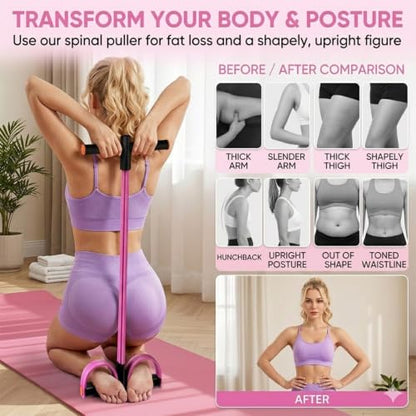 Multifunction Pedal Resistance Band with Handles - color: Pink & Black