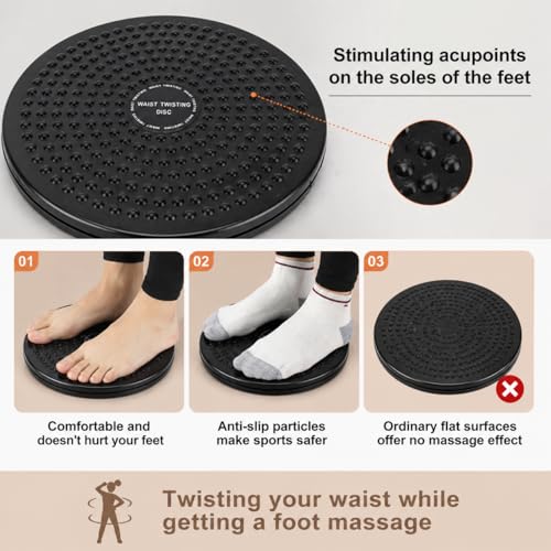 Waist Twisting Disc, Body Trimmer Core Ab Twistboard Domestic Fitness Exercise Slimming Equipment for Workout Reflexology