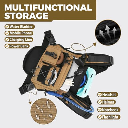 Criuage USA Patent Running Hydration Vest Backpack, Lightweight Chest Pack with 2.0L Water Bladder Bag Daypack for Hiking Running Cycling Race Marathon for Women Men - color: Khaki