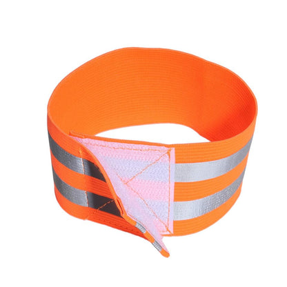 Pair Safety Strap Armband Men’s Bike Safety Gear Vest for Men Reflective Wristbands for High Visibility - color: Orange