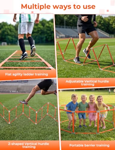 GHB Tangle-Free Agility Ladder Hurdles, 15ft 11 Rungs
