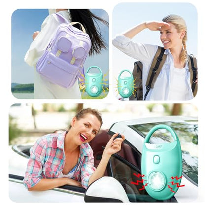 Safe Sound Personal Alarm, 130DB Personal Security Keychain with LED Strobe Light, Emergency Safety Device for Women, Men, Children, Students - color: Green