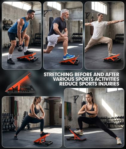Steel Slant Board for Calf Stretching, Commercial Incline Board - color: Orange