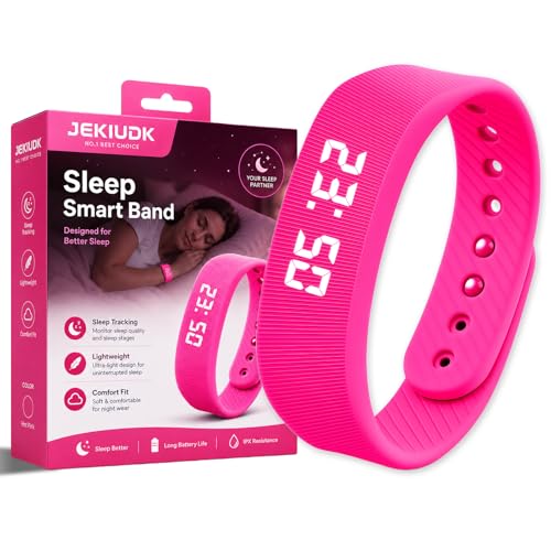 Vibrating Alarm Wristband Clock Smart Watch Bracelets for Mens Digital Heavy Sleepers Fit Wrist Womens Tracker Vibro Vibration Silent Small Distance Teens Shock Despertador Band Alert - color: Pink