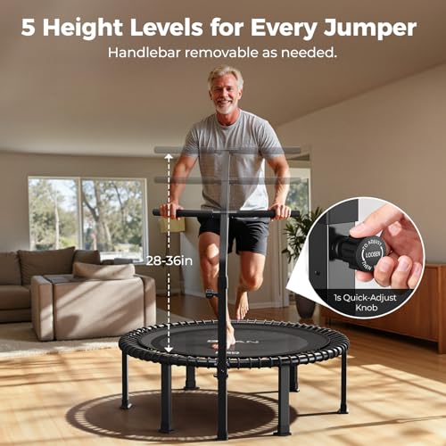 BCAN BT4 Soft Land Pro Adult Bungee Rebounder Trampoline Handle|FED Fitness - color: 40IN-Black