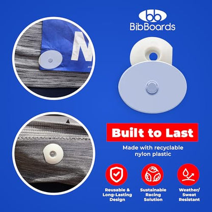 BibBoards bibSNAPS Race Bib Clips, Clear, 4 Pack - color: Clear