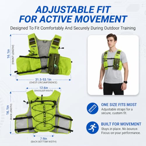 Cooling Hydration Vest with 2L BPA-Free Water Bladder, Running Vest with 3 Removable Cooling Packs, Lightweight Outdoor Pack for Hot Weather, Hiking, Cycling, Training - color: Green