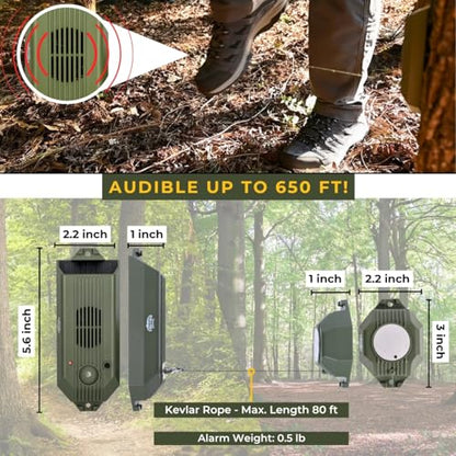 2-Pack Tactiko Rechargeable Safety Perimeter Trip Alarm | 129 dB |USB/Solar - style: 2 Pack