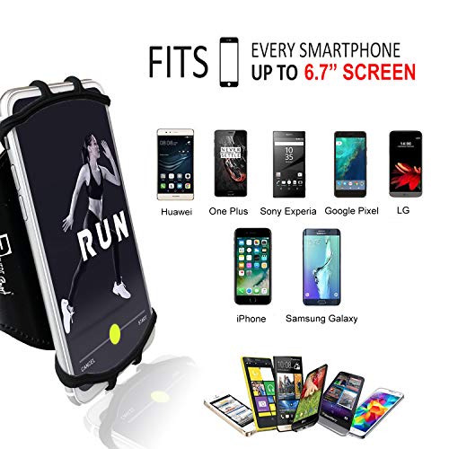 RevereSport Universal iPhone Running Armband (17/16/15/14/13/12/11/10/X/XR/SE/Air/Plus/Max/Pro). Phone Holder Case - size: iPhone