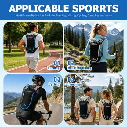 2-Pack Hydration Backpack with 2L Bladder for Hiking Running Cycling