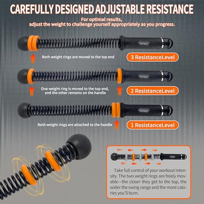 Portable Adjustable Ropeless Battle Ropes with Black - color: Black