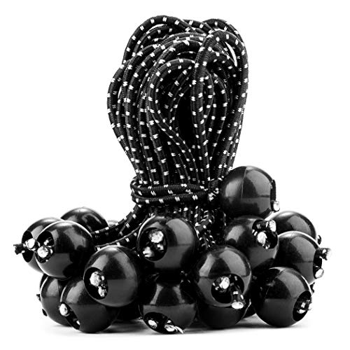 CARTMAN 60-Pack 6-Inch Ball Bungee Cords for Canopies and Tarps, Black - style: 6inch 60pk