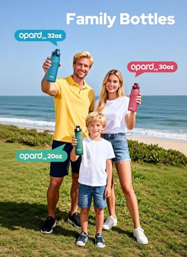 Opard Zip 32oz Plastic Water Bottle Dishwasher Safe, Leakproof Flip-Top Lid, BPA Free Tritan, Wide Mouth Reusable Sports Water Bottle for Gym Hiking Commuting Outdoor Travel and School - color: Charcoal Black, style: 32 Ounces