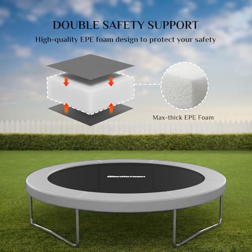 Trampoline Replacement Pad, Thick UV/Water Resistant Spring Cover 10-16FT - color: Gray, size: 12FT