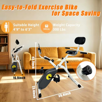 Foldable Quiet Magnetic Recumbent Stationary Exercise Bike