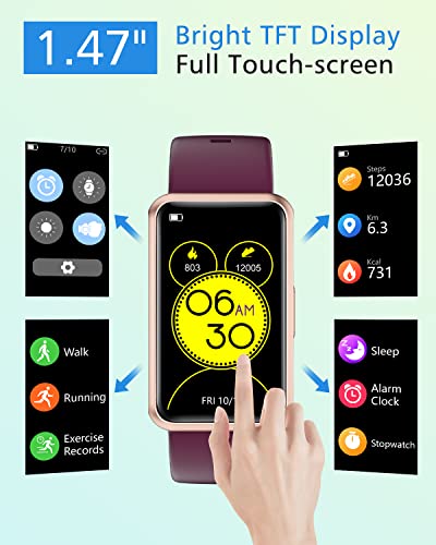 Cloudpoem Fitness Tracker No Bluetooth No APP/Phone Required, Fitness Watch IP68 Waterproof with Steps Counter Sleep Tracker Alarm Clocks Stopwatch for Men Women Parents (Purple) - color: Purple