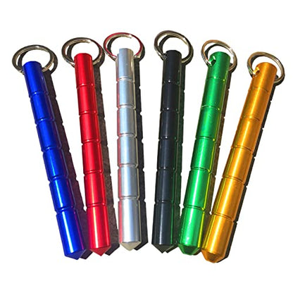 Tactical Keychain Aluminum Short Stick Glass Personal Protection Emergency Tool 6 Packs Portable Keyring Suitable for Women and Men