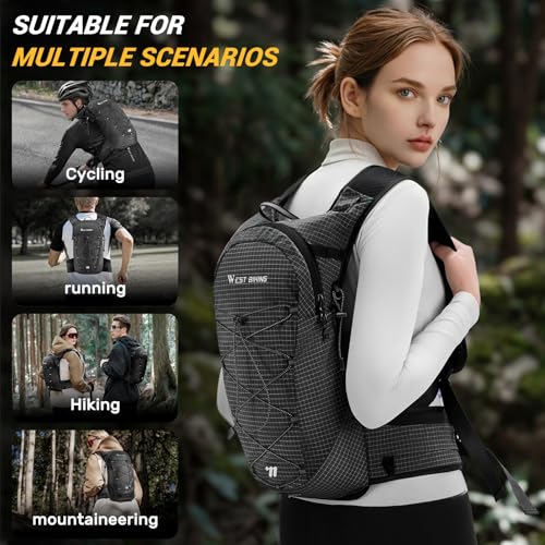 Lightweight Hydration Backpack with 2L Water Bladder Running Hydration Vest Backpack Specialized Hydration Pack for Cycling, Hiking, and Mountaineering - color: black
