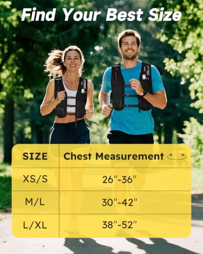MOKURA Running Vest for Women Men with 500ML Soft Flask & Phone Holder - color: Black, size: Large