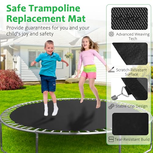 Replacement Trampoline Mat，Heavy-Duty, UV-Resistant & Durable Bounce Pad for 12/14/15ft Round Trampolines - Perfect for Safe & Fun Jumping - size: 12FT|127"Diam|72 V-Rings|Fits 5.5" SpringsLength