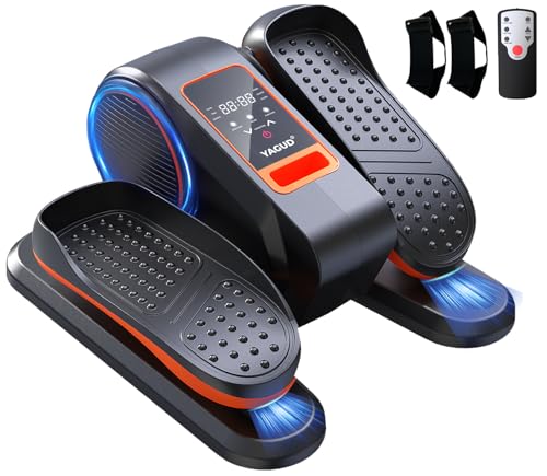 Yagud Under Desk Machine, Electric Elliptical Leg Exerciser for Senior, 13 Adjustable Speeds Quiet and Portable Seated Pedal Exerciser for Training with Remote Control - color: Orange