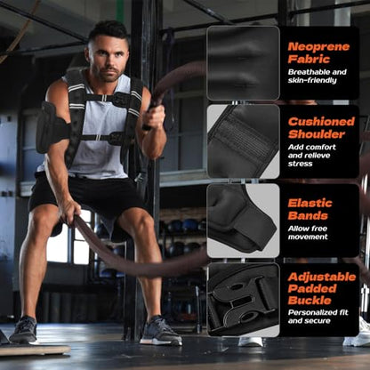 KTINNEAD Weighted Vest for Women Men, 8lb/12lb/16lb/20lb Weighted Running Vest with Reflective Stripe, Detachable Phone Pouch for Workout, Walking, Strength Training, Weight Loss, Fitness, Jogging - size: 16LB