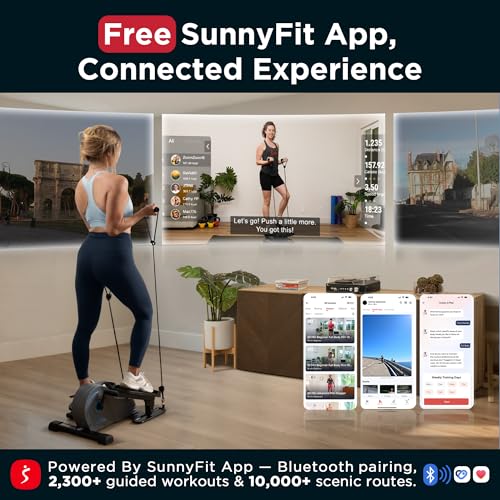 JLL Mini Smart Megnetic Elliptical Machine with SunnyFit App for Home