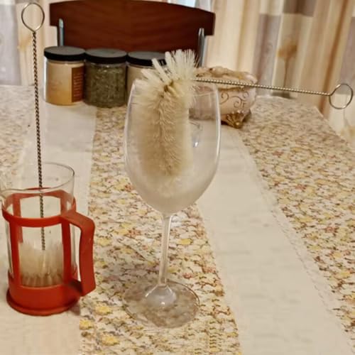 Bottle Brushes Thin Long Handle X 2, Natural Boar Bristle Set