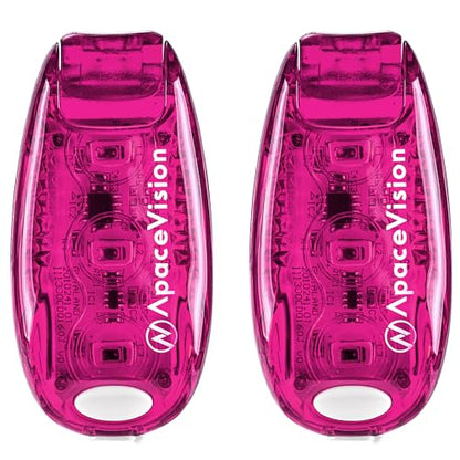 EverLightFX USB Rechargeable LED Safety Light (2 Pack) by Apace - Super Bright Bike Tail Light Works Brilliantly as Running Light for Joggers, Pets, Bicycle Strobe or Rear Clip On Lights - color: Pink