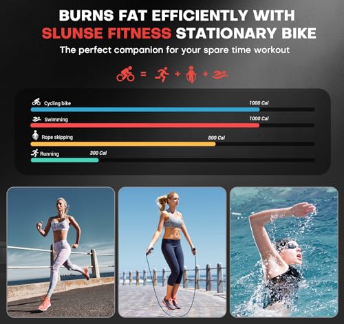 Exercise Bike, Adjustable Magnetic Resistance Stationary Bikes for Home with App Compatible, Silent Indoor Cycling Bike with 350lbs Weight Capacity Comfortable Seat, Digital Monitor & Phone Mount