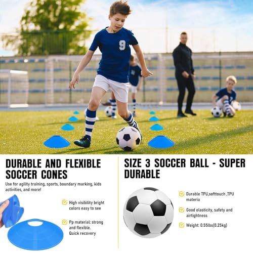 Soccer Goal, Kids Soccer Goals for Backyard Set, Pop Up Soccer Net - color: Black Blue, size: 6 ft x 4 ft