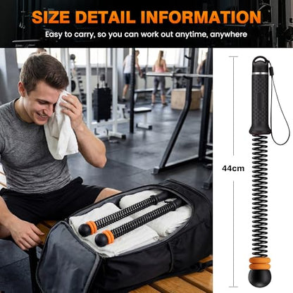 2 PCS Upgrade Weighted Ropeless Battle Ropes, Adjustable Resistance and Portable Ropeless Battle Ropes with Non Slip Handle,for Home Gym, HIIT, Strength and and Low-Impact Aerobic Training