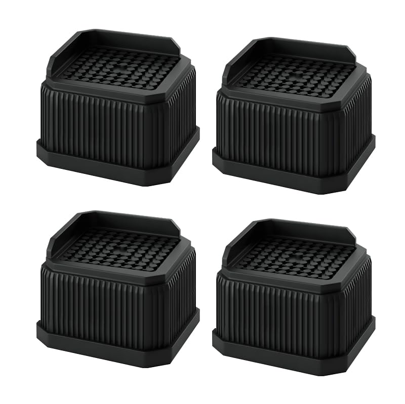 4 Pack Stackable Treadmill Riser Blocks, for Gym and Home Use - color: Black, size: 1 layer(2nches)