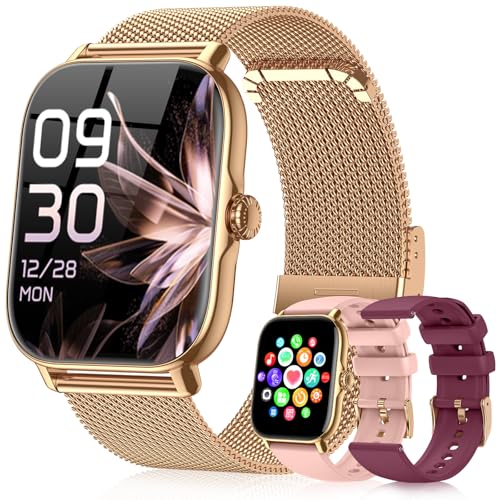 Smart Watches for Women Men (Make/Answer Calls), Steps Counter Fitness Watch for Android iPhone with 120+ Sports, IP68 Waterproof, Sleep Calorie Monitor, Pedometer (Gold) - color: Champagne Gold