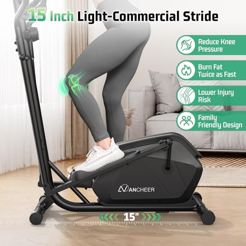 ANCHEER Elliptical Machine for Home,Hyper-Quiet Magnetic Elliptical Trainer - color: Dark