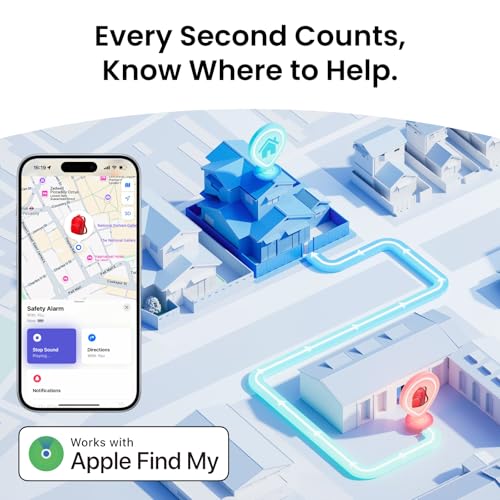 SwitchBot 130 dB Personal Safety Alarm for Women with Apple Find My APP, Extra-Loud Siren & Strobe Light, Waterproof Self Defense Keychain for Women, College Girls and Kids (White) - color: White