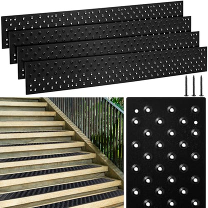 Gisafai 4 Pcs Aluminum Stair Treads Non Slip 30 x 3.75 Inch Metal - size: 30 x 3.75 Inch