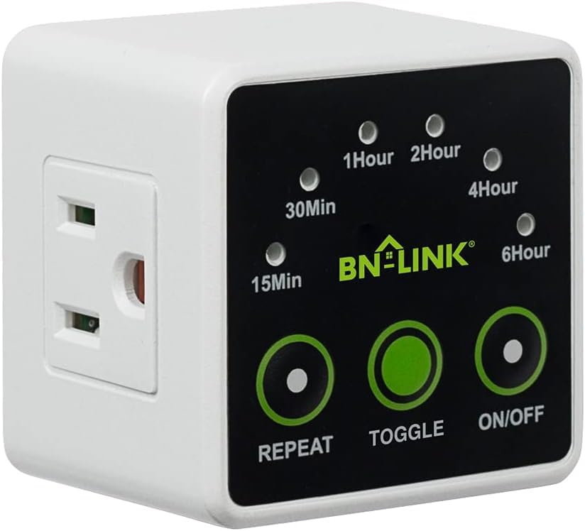 BN-LINK Smart Digital Countdown Timer, Repeat Cycle Timer Outlet, 3-Prong - style: Repeat Countdown Timer
