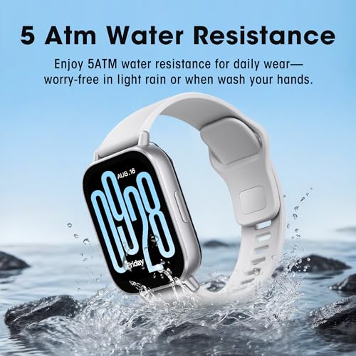 Xiaomi Redmi 5 Active Smart Watch, Step Counter Sport Watch for Women Men with 2" LCD Large Display, 140 Sports Modes, 5ATM Waterproof (Active-Matte Silver) - color: Silver