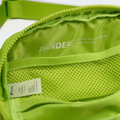 Pander Nylon Fanny Pack for Women, Two-Way Zipper Crossbody Bag - color: Grape Green