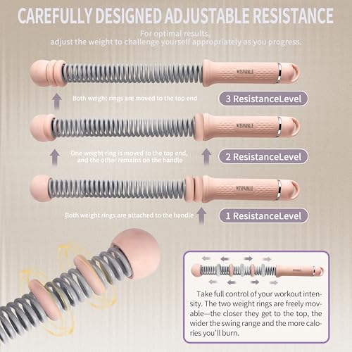 WIitsparklle Portable Adjustable Ropeless Battle Ropes with Pink - color: Pink