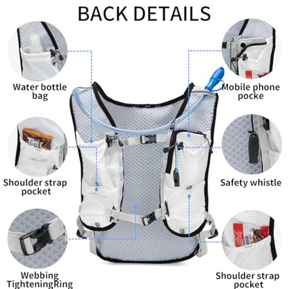Carey STEN Lightweight Hydration Backpack with 1.5-Liter Water Bag - color: white