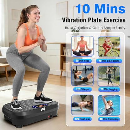 AXV Vibration Plate Exercise Machine Fitness Platform Body Vibrating Board - color: BASIC.SILVER