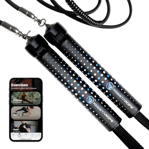 2-in-1 Jump Rope & Resistance Band — Quick-Convert Handles, 30 lbs Resistance, Ball Bearing Speed Rope | Compact Full-Body Training System for Home & Travel - size: Medium