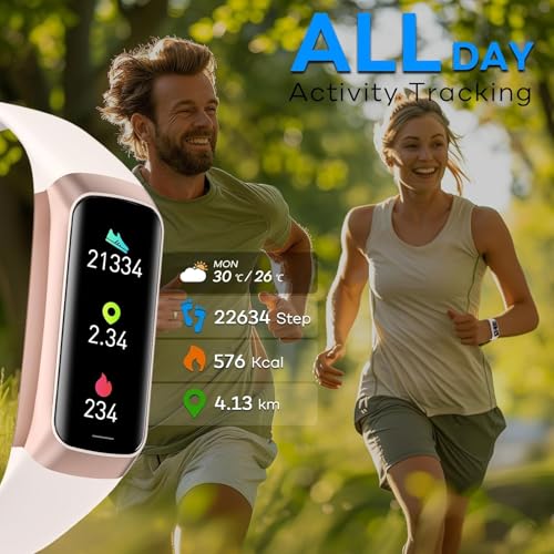 Fitness Tracker, 2026 Smart Band with Heart Rate & Blood Pressure Monitor, IP67 Waterproof Activity Tracker with Sleep Tracking & Step Counter for Men Women, Pink - color: Pink