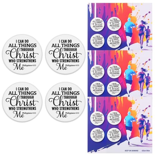 Suncalla 12pcs Race Bib Clips, Runner Race - color: White, style: Bible Verse