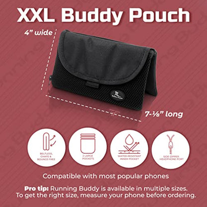 Running Buddy Magnetic Pouch Beltless Running Bag No Bounce - color: Black, size: XXL (7 in x 4 in)